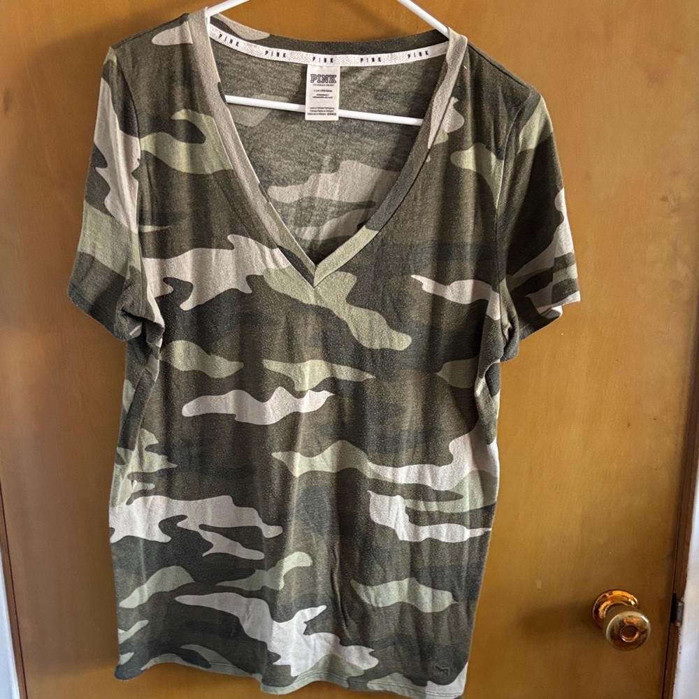 PINK Victoria's Secret Camouflage V-Neck Tee